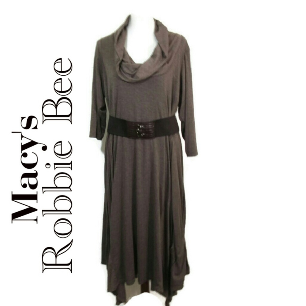 Robbie Bee Cowl Neck Hankerchief Hem Dress 22W